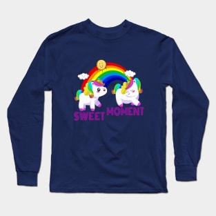 Unicorn Kawai Sweet Moment Design Long Sleeve T-Shirt